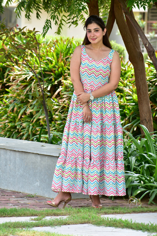 Summer Breeze Zigzag Maxi Dress